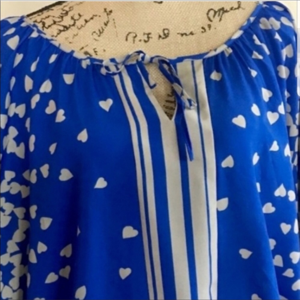 Express Dolman Sleeve Heart Print BoHo Top - Picture 5 of 7